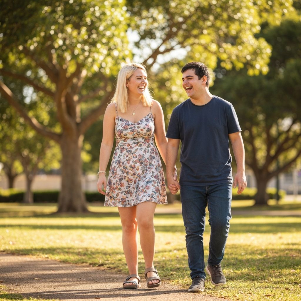 Walking together in the park